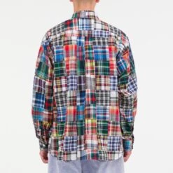 Lost Management Cities Mens Madras Patchwork Shirt -The North Face || Air Jordan || Drole de Monsieur Sales Shop 0LM22FSH101 3