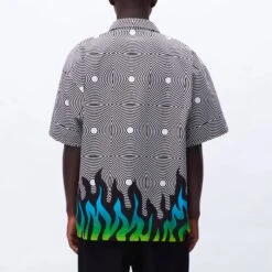 Neighborhood X DSC Mens Flame Pattern Shirt -The North Face || Air Jordan || Drole de Monsieur Sales Shop 231TSDSN SHM01 BLK 3
