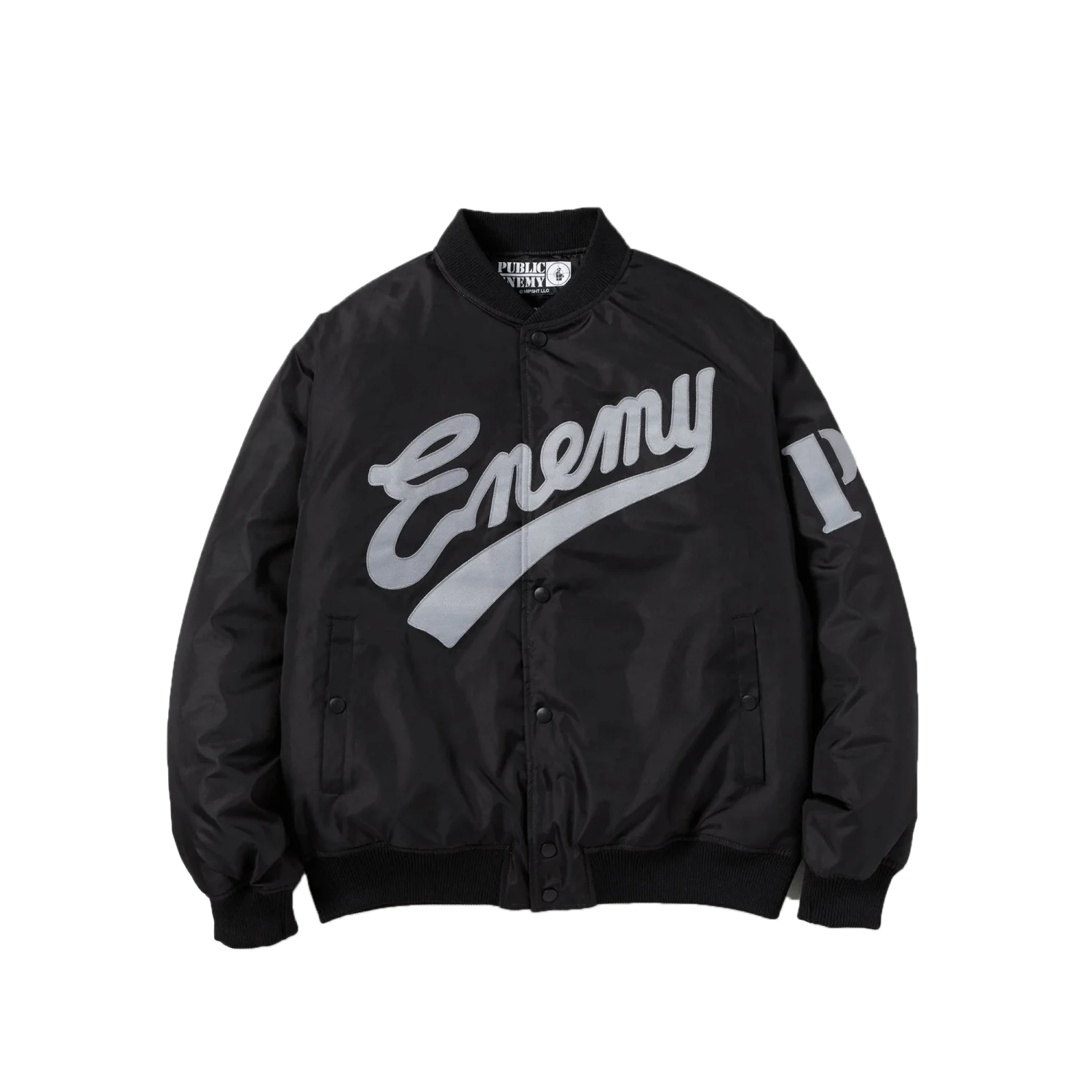 Neighborhood X Public Enemy X Majestic Mens Baseball Jacket 3 Neighborhood X Public Enemy X Majestic Mens Baseball Jacket