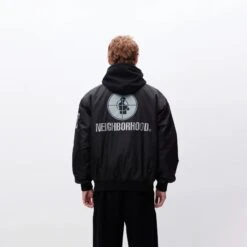 Neighborhood X Public Enemy X Majestic Mens Baseball Jacket 8 Neighborhood X Public Enemy X Majestic Mens Baseball Jacket -The North Face || Air Jordan || Drole de Monsieur Sales Shop 232FAMSN JKM01 BLK 2