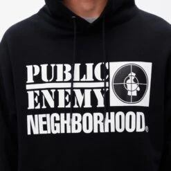 Neighborhood X Public Enemy Mens Hoodie -The North Face || Air Jordan || Drole de Monsieur Sales Shop 232UWNH CSM01 BLK 4