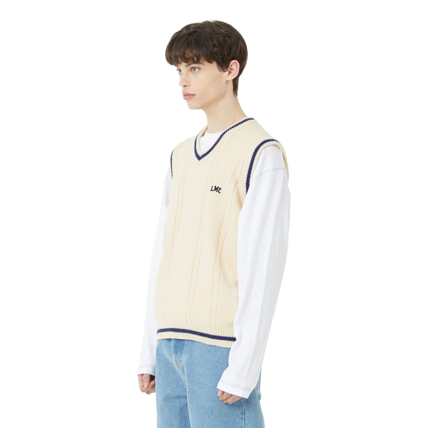 LMC Mens Cable Arch Knit Vest 4 LMC Mens Cable Arch Knit Vest - Image 2