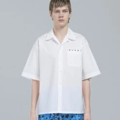 Marni Mens Poplin Logo Bowling Shirt -The North Face || Air Jordan || Drole de Monsieur Sales Shop CUMU0213P8 USCT88 LOW01 2