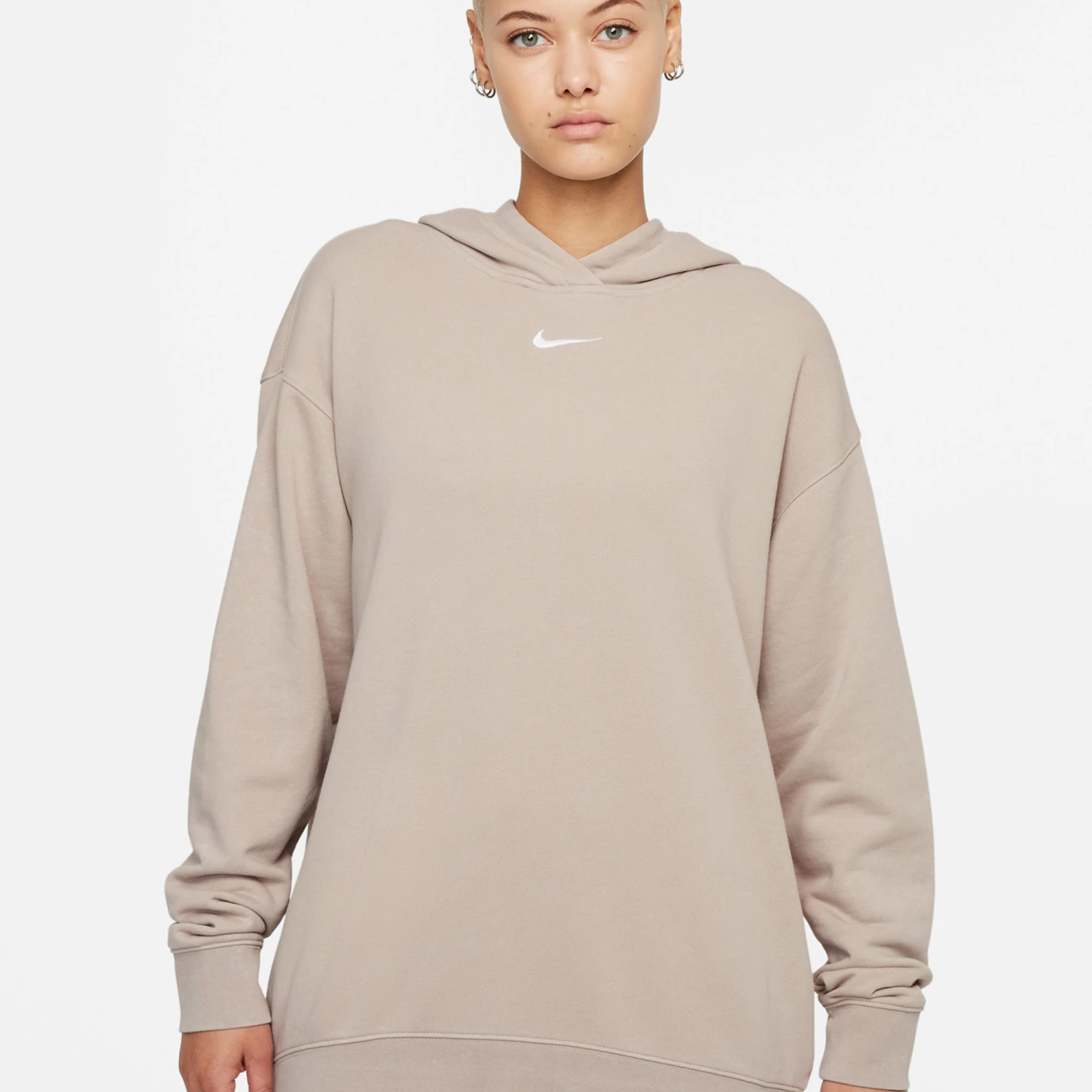 Nike Womens Sportswear Washed Fleece Hoodie 'Cream' 4 Nike Womens Sportswear Washed Fleece Hoodie 'Cream' - Image 2