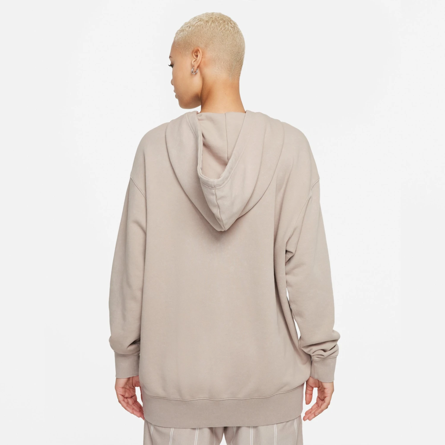 Nike Womens Sportswear Washed Fleece Hoodie 'Cream' 5 Nike Womens Sportswear Washed Fleece Hoodie 'Cream' - Image 3