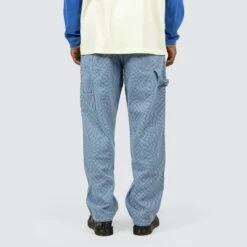 Pleasures Mens Washy Double Knee Work Pants -The North Face || Air Jordan || Drole de Monsieur Sales Shop P23F008 BLUE 3
