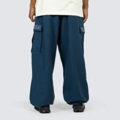 Pleasures Mens Visitor Wide Fit Cargo Pants -The North Face || Air Jordan || Drole de Monsieur Sales Shop P23F012 NAVY 4
